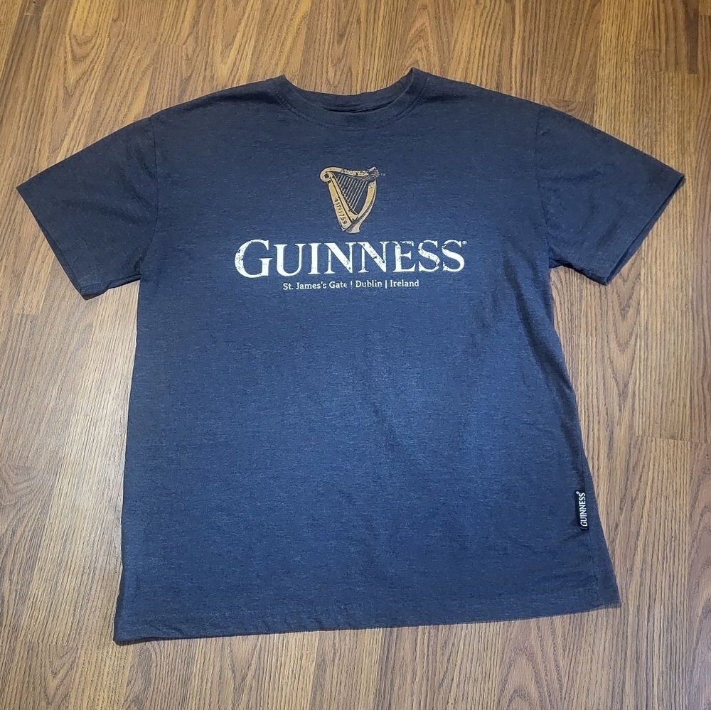 Guinness Official Beer T-Shirt Men’s Large Navy Blue Graphic Tee C35
